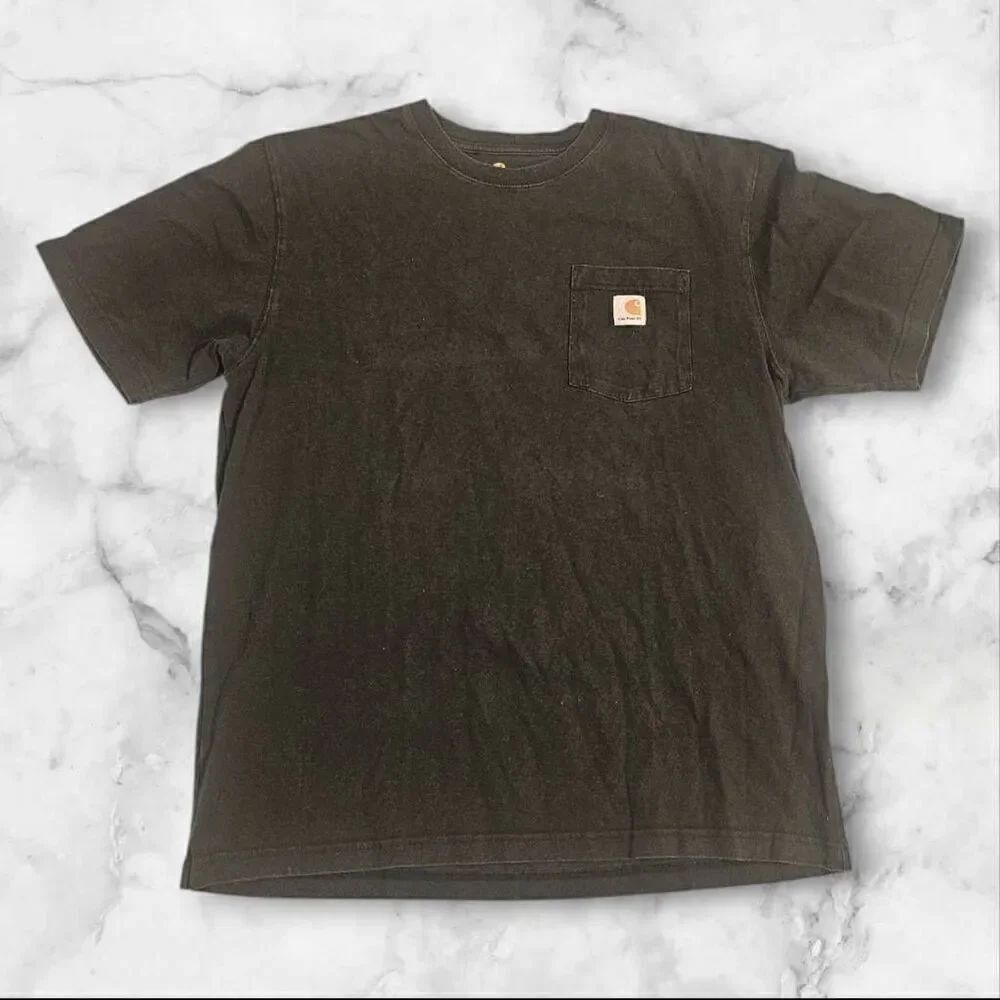 Carhartt Mens Olive Green Short Sleeve Shirt Size Large